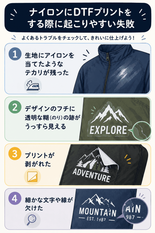 ナイロンへのDTFプリントでよくある失敗