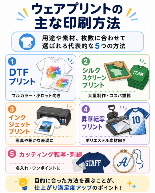 ウェアプリント　印刷方法