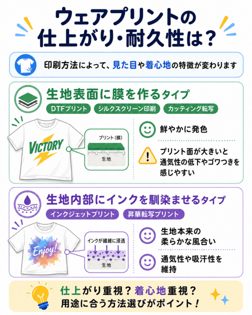 ウェアプリントの仕上がり・耐久性
