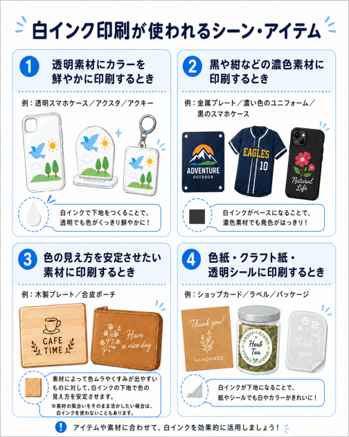 白インク印刷　アイテム