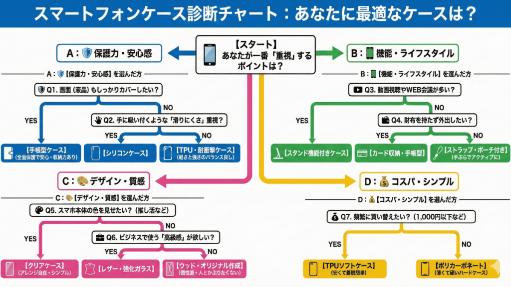 スマホケース種類診断チャート