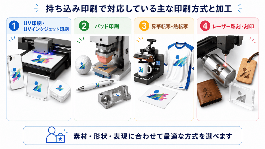持ち込み印刷の印刷加工方式